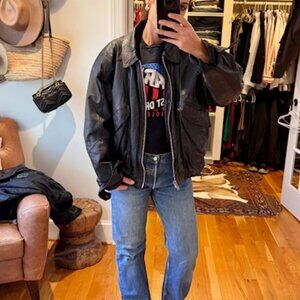 Vintage Byrnes & Baker Black Leather Women's Jacket M/L Thinsulate Lining